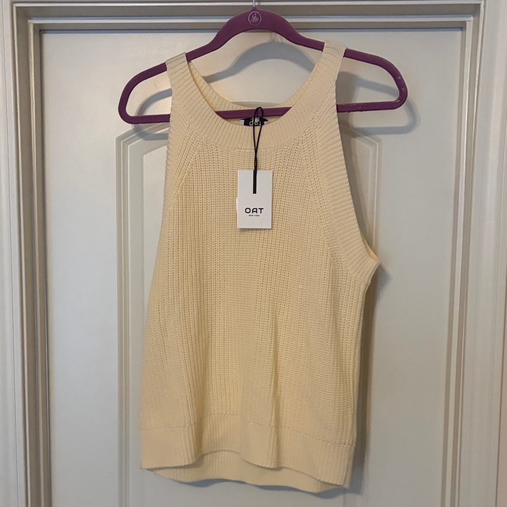 Oat New York Cream Knit Tank Top